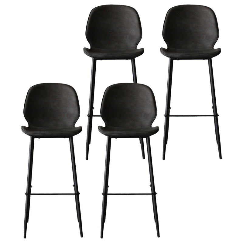 Industrial Style Bar-stool PU Leather Counter Bar Stool with Metal Legs for Kitchen