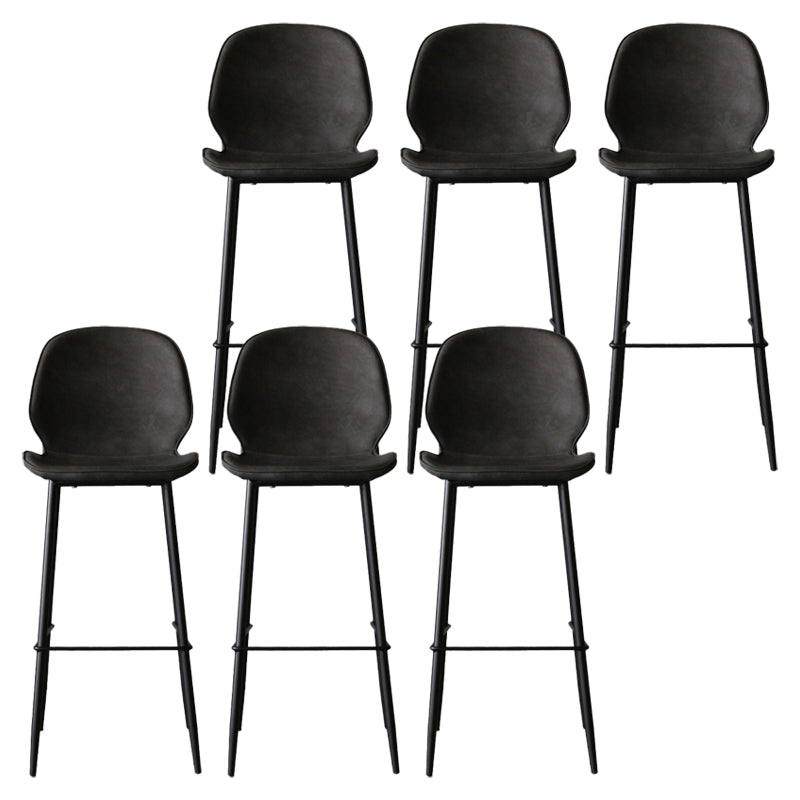 Industrial Style Bar-stool PU Leather Counter Bar Stool with Metal Legs for Kitchen