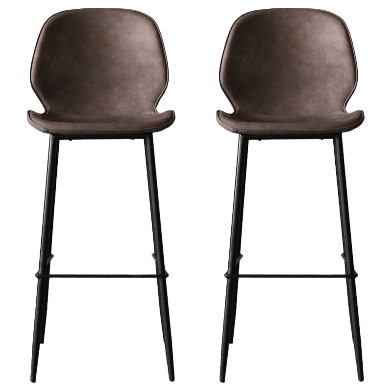 Industrial Style Bar-stool PU Leather Counter Bar Stool with Metal Legs for Kitchen