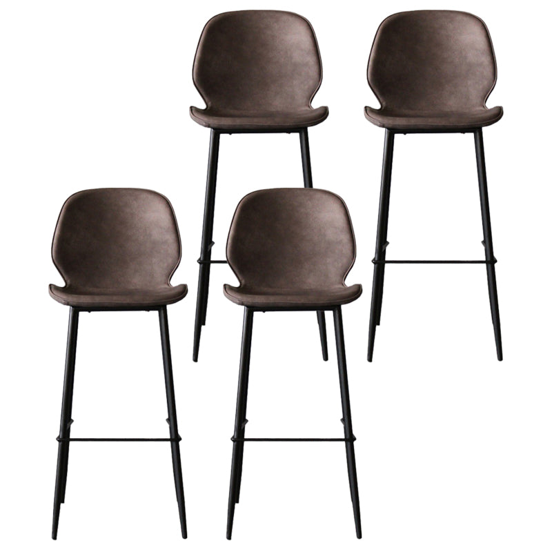 Industrial Style Bar-stool PU Leather Counter Bar Stool with Metal Legs for Kitchen