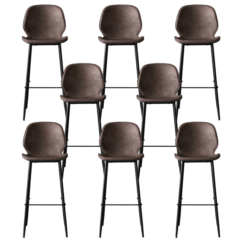 Industrial Style Bar-stool PU Leather Counter Bar Stool with Metal Legs for Kitchen