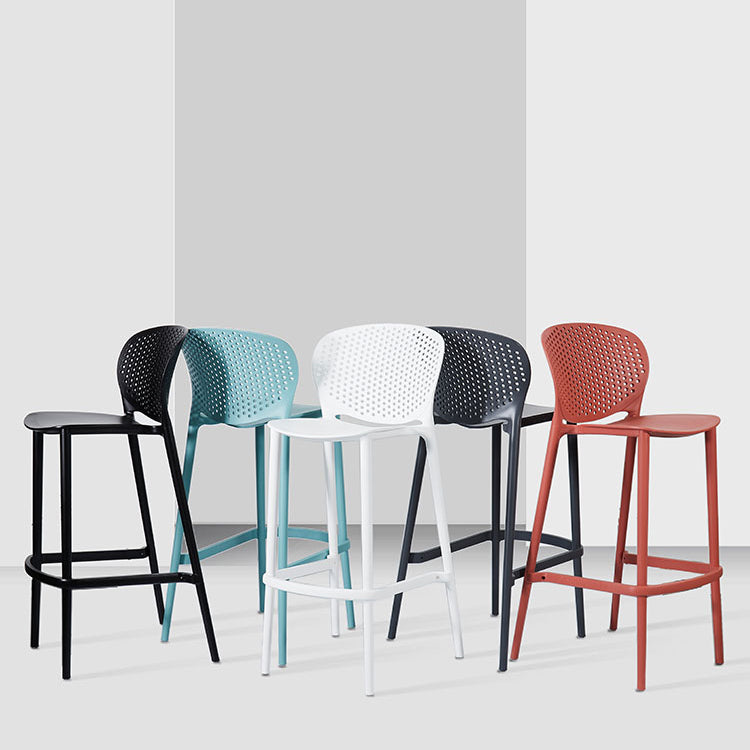 Contemporary Bar-stool Plastic Counter Bar Stool with Plastic Legs for Home
