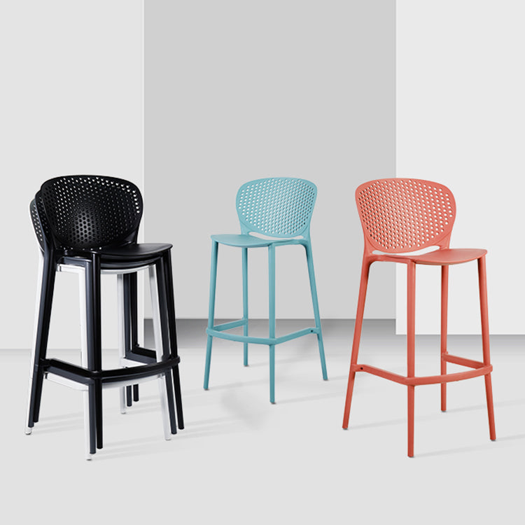 Contemporary Bar-stool Plastic Counter Bar Stool with Plastic Legs for Home