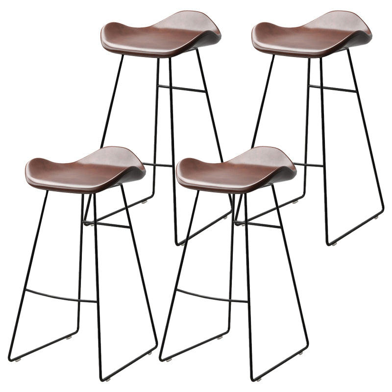 Industrial Style Bar-stool PU Leather Counter Bar Stool with Metal Legs for Home