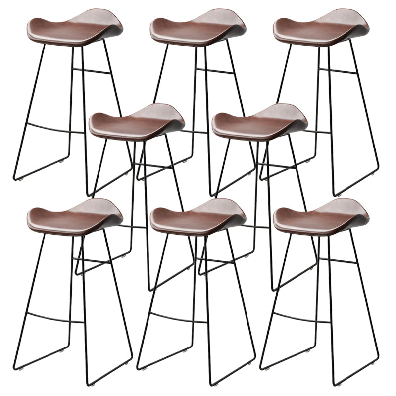 Industrial Style Bar-stool PU Leather Counter Bar Stool with Metal Legs for Home