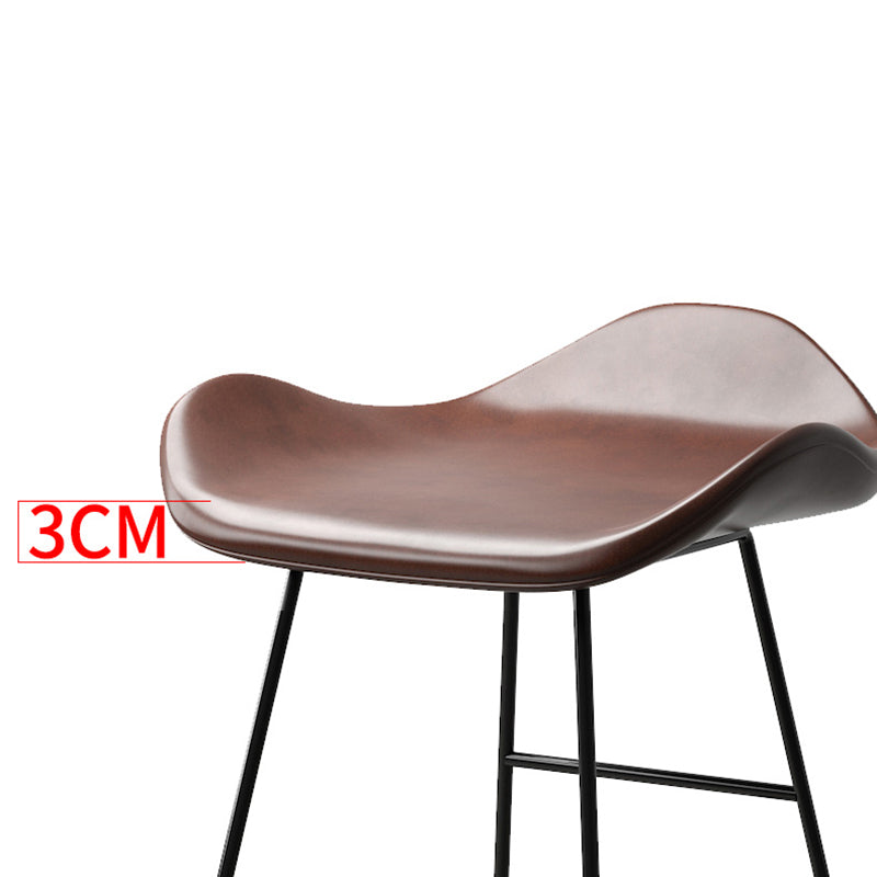 Industrial Style Bar-stool PU Leather Counter Bar Stool with Metal Legs for Home