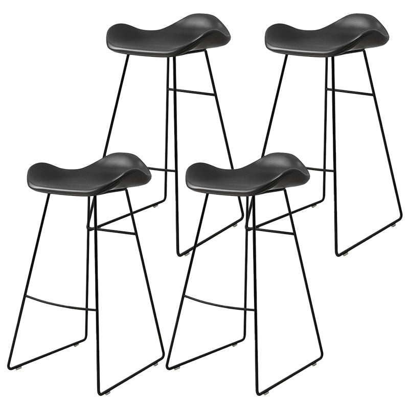 Industrial Style Bar-stool PU Leather Counter Bar Stool with Metal Legs for Home
