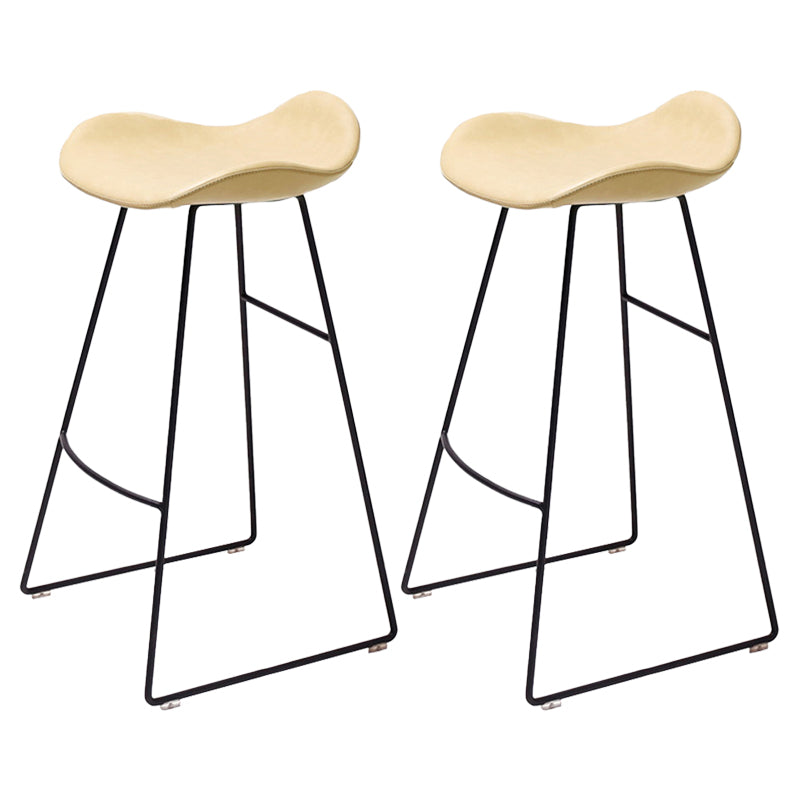 Industrial Style Bar-stool PU Leather Counter Bar Stool with Metal Legs for Home
