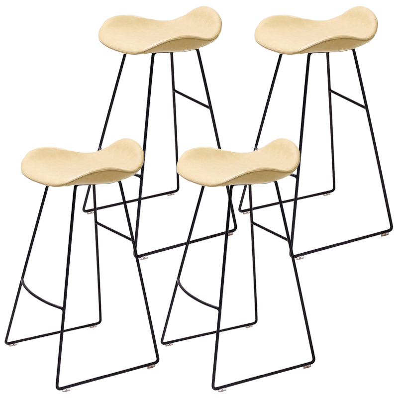 Industrial Style Bar-stool PU Leather Counter Bar Stool with Metal Legs for Home