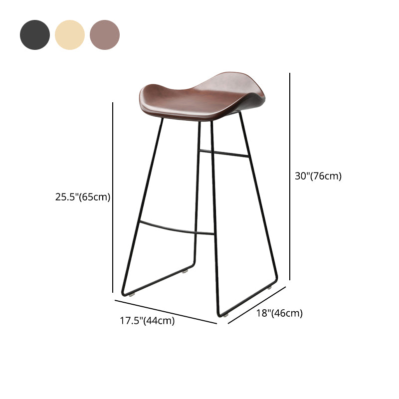 Industrial Style Bar-stool PU Leather Counter Bar Stool with Metal Legs for Home