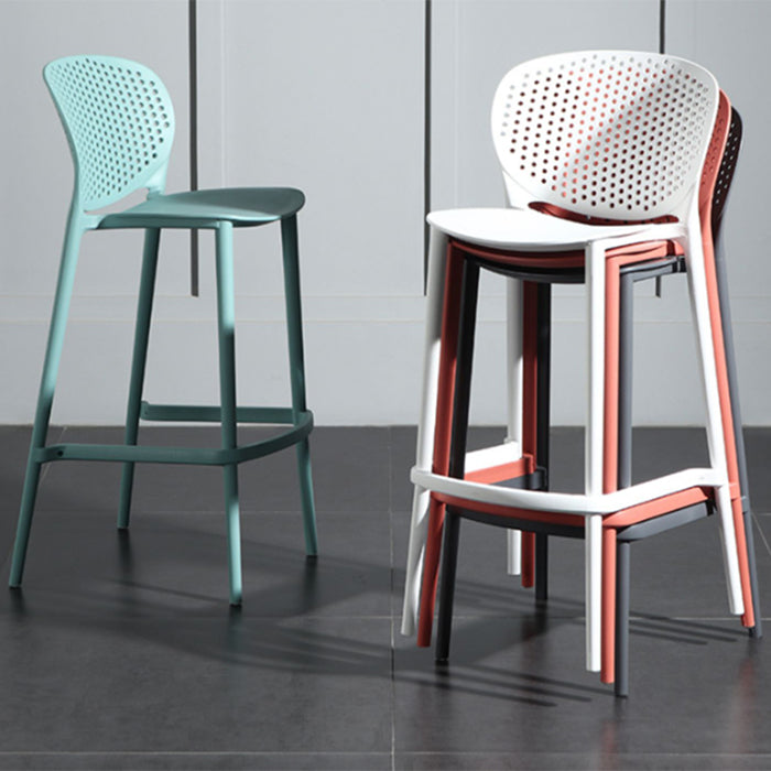 Contemporary Style Bar-stool Plastic Counter Bar Stool with Plastic Legs for Home