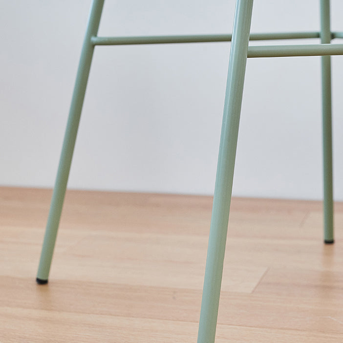 Contemporary Matte Finish Iron Bar Stool Footrest Restaurant Stool