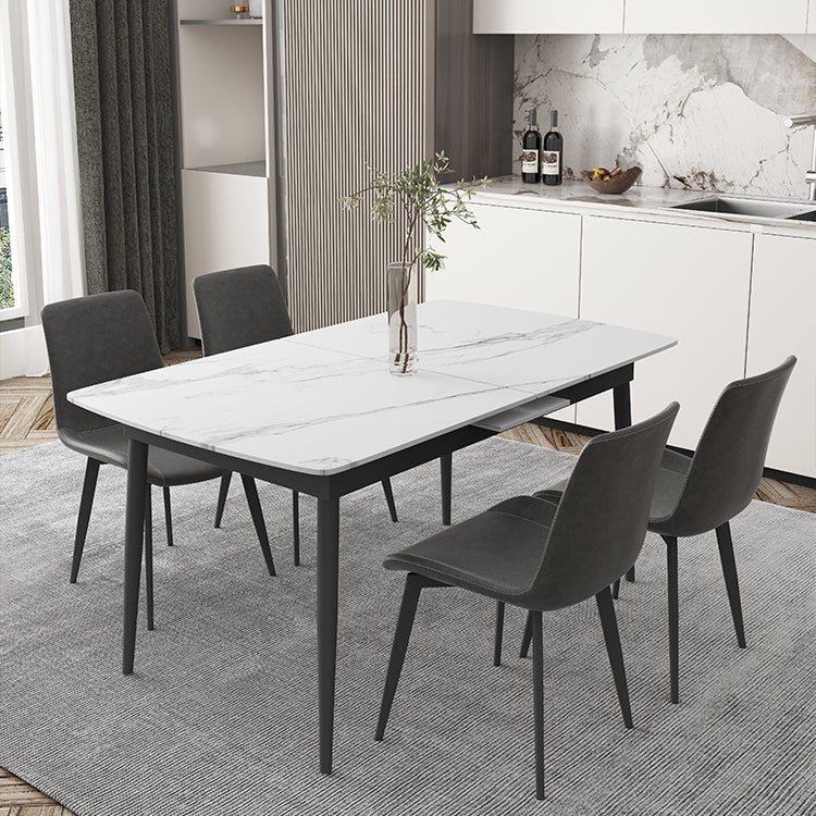 Modern Rectangle Stone Dining Table Set 1/4/5/7 Pieces Dining Set for Home Use