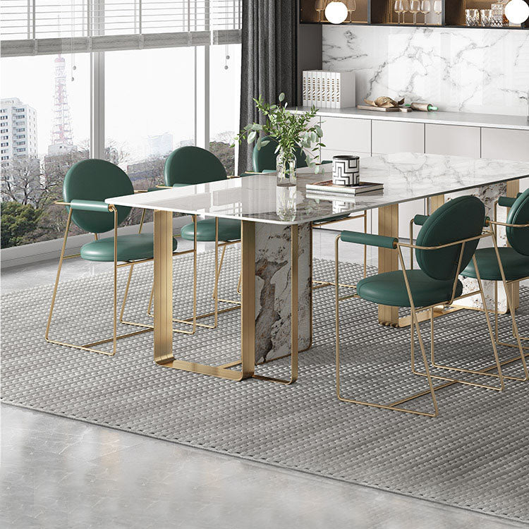 Luxury Sintered Stone Top Dining Set Rectangle 1/2/4/5/7 Pieces Dining Table with Chairs