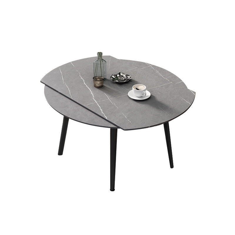 Modern Scalable Dinette Set 1/4/5/6 Pieces Round Sintered Stone Top Dining Table Set