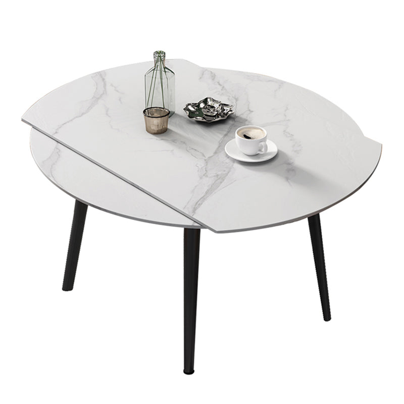 Modern Scalable Dinette Set 1/4/5/6 Pieces Round Sintered Stone Top Dining Table Set