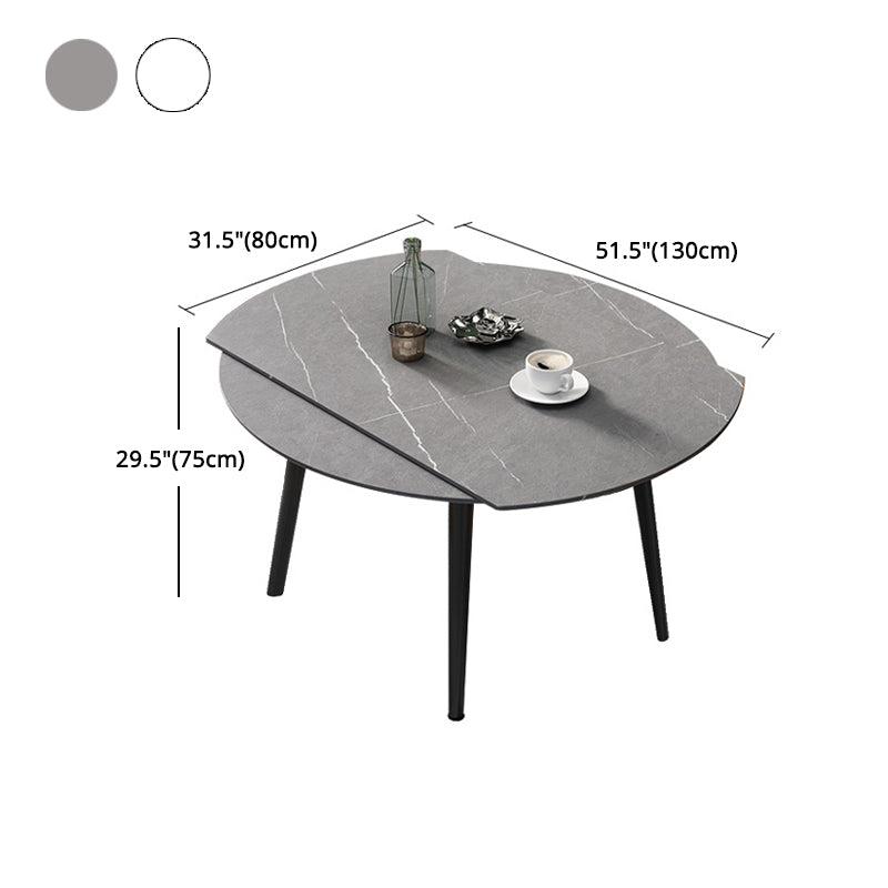 Modern Scalable Dinette Set 1/4/5/6 Pieces Round Sintered Stone Top Dining Table Set