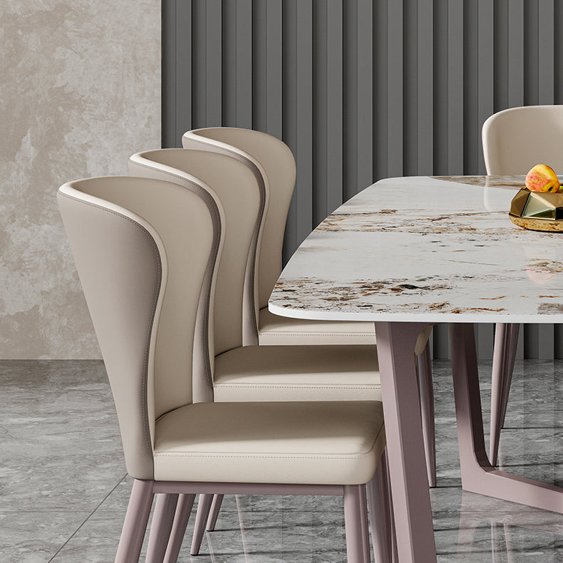 Nordic Glam Rectangle Sintered Stone Dining Table Set 1/4/6/7/8 Pieces Dining Set