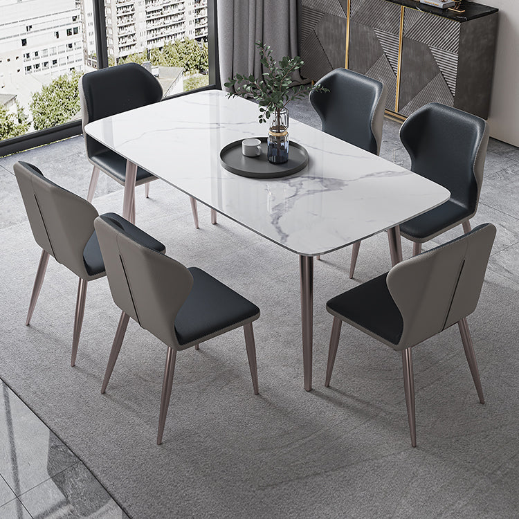 Modern Rectangle Sintered Stone Dining Table Set 1/4/5/7 Pieces Dining Set