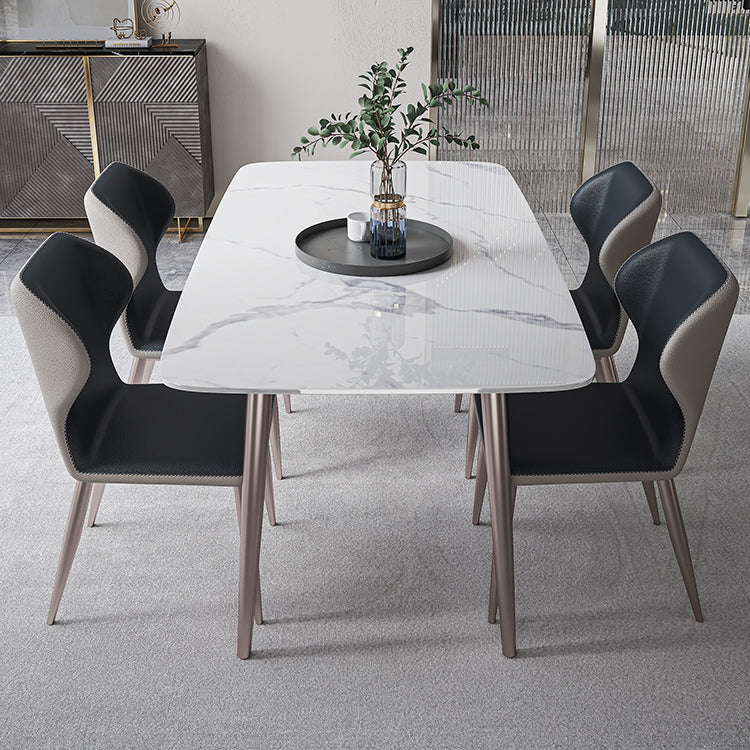 Modern Rectangle Sintered Stone Dining Table Set 1/4/5/7 Pieces Dining Set