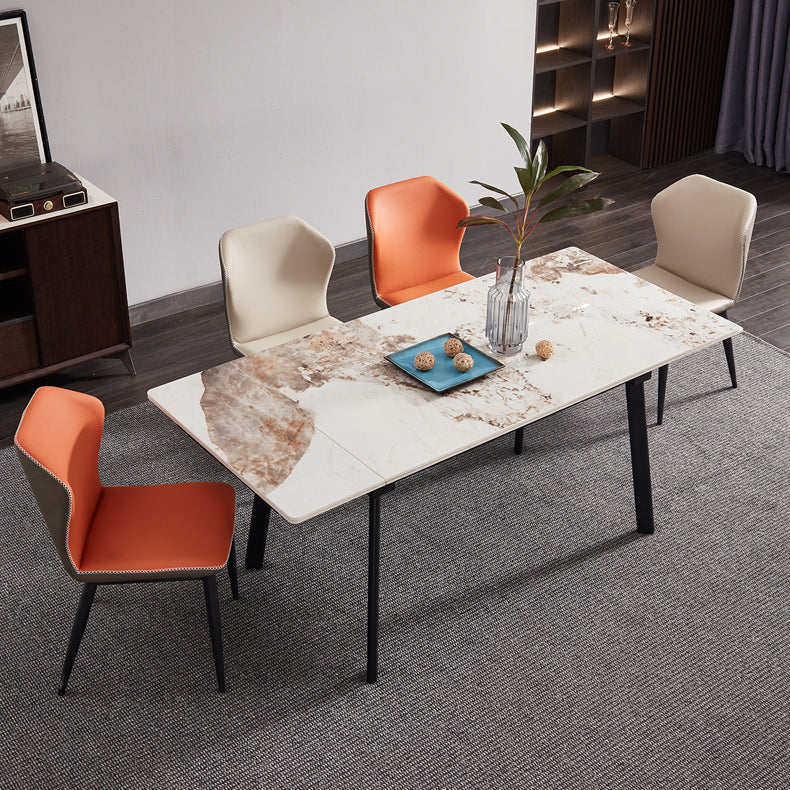 4-foot Stone Dining Site Table Modern Style Drop-Leaf Dining Table for Dining Room