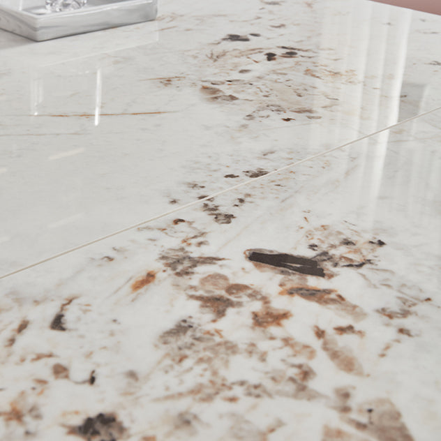 4-foot Stone Dining Site Table Modern Style Drop-Leaf Dining Table for Dining Room