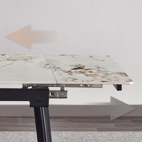 4-foot Stone Dining Site Table Modern Style Drop-Leaf Dining Table for Dining Room