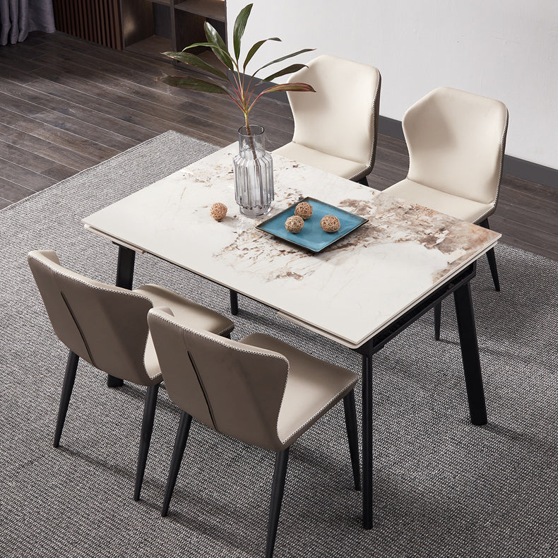 4-foot Stone Dining Site Table Modern Style Drop-Leaf Dining Table for Dining Room