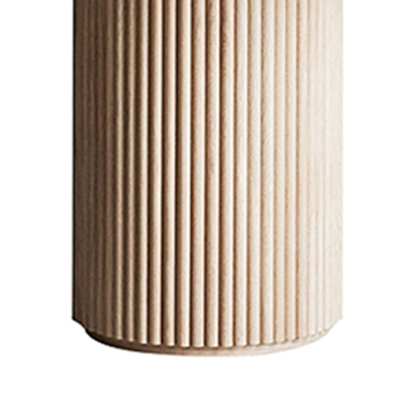 Round Pedestal Modern Dining Table Wood Color Fixed Table with Solid Wood
