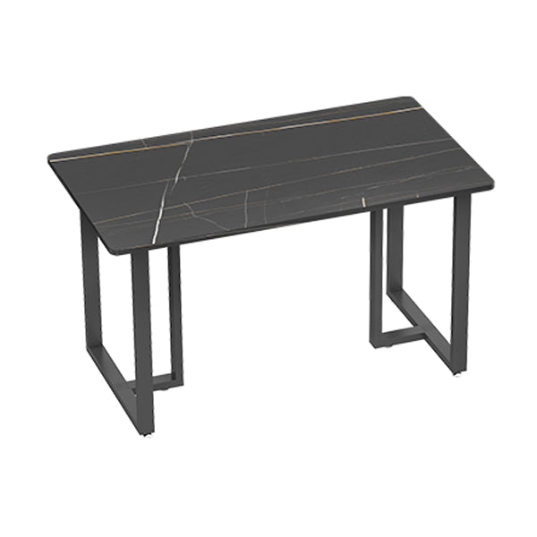 Industrial Style Black Dining Table Sintered Stone Dining Table with Black Frame
