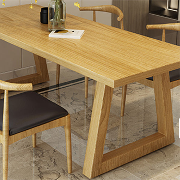 Modern Style Dining Table Rectangle Solid Wood Dining Table with Sled Base