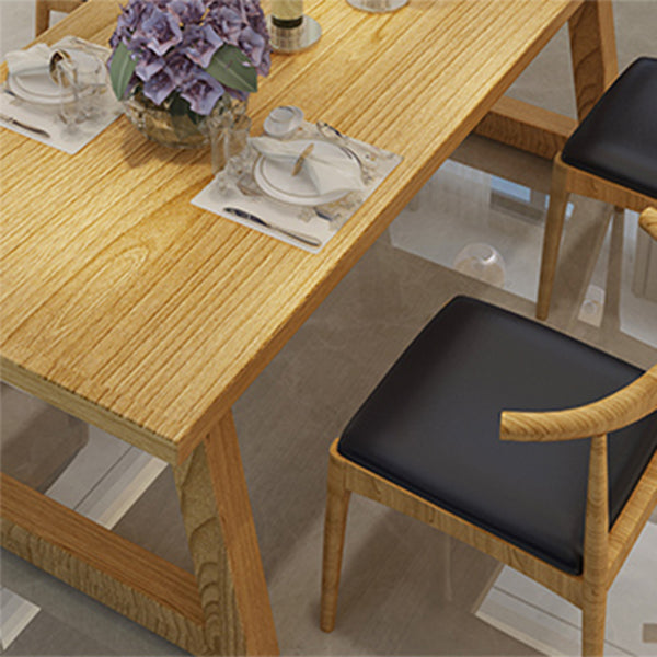 Modern Style Dining Table Rectangle Solid Wood Dining Table with Sled Base