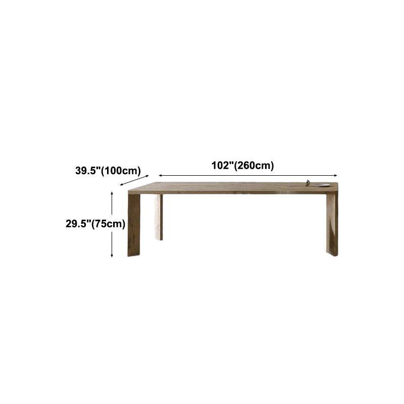 Modern Dining Table for Restaurant Rectangle Solid Wood Table with 4 Legs