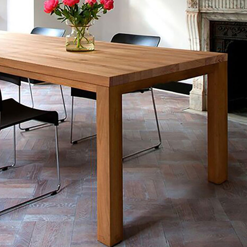 Table à manger moderne en bois massif, rectangulaire, avec 4 pieds, pour Restaurant