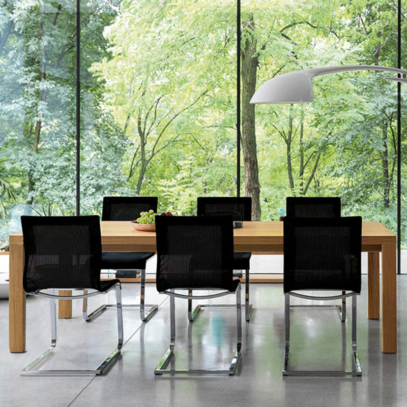 Table à manger moderne en bois massif, rectangulaire, avec 4 pieds, pour Restaurant