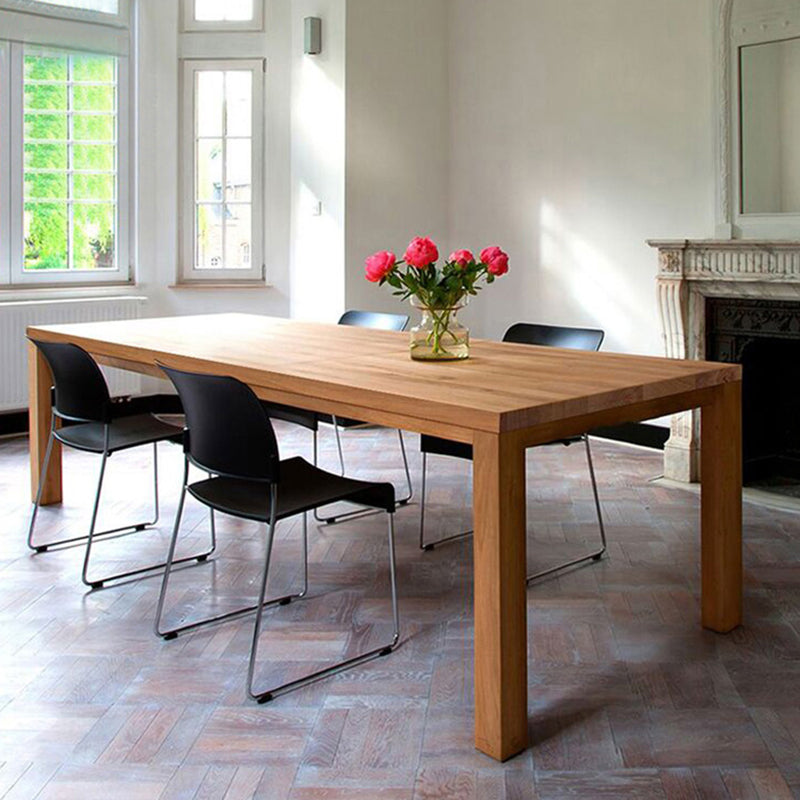 Table à manger moderne en bois massif, rectangulaire, avec 4 pieds, pour Restaurant