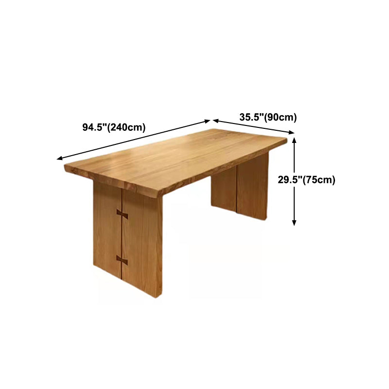 Modern Ash Wood Table for Restaurant Rectangle Kitchen Table with Double Pedestal