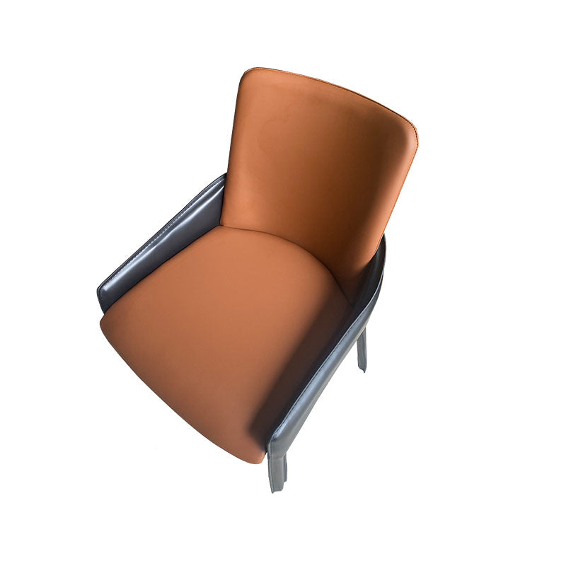Modern Style Arm Chair Faux Leather Dining Chair for Dining Room