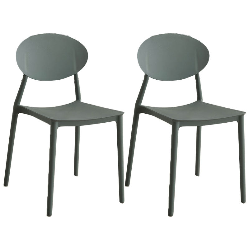 Modern Style Side Chair Plastic Open Back Dining Chair for Kitchen