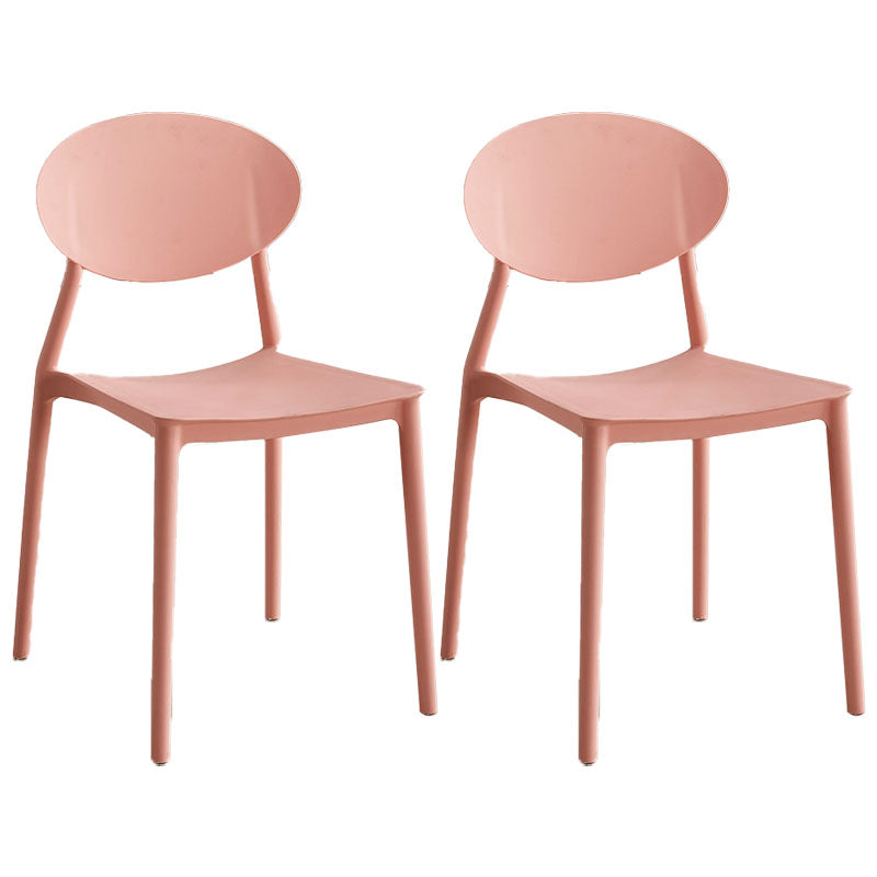 Modern Style Side Chair Plastic Open Back Dining Chair for Kitchen