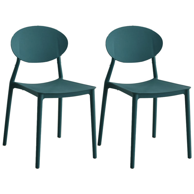 Modern Style Side Chair Plastic Open Back Dining Chair for Kitchen