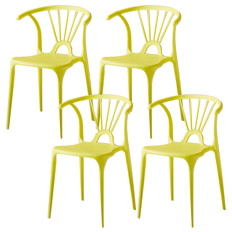 Scandinavian Plastic Indoor-Outdoor Chair Windsor Back Side Chair