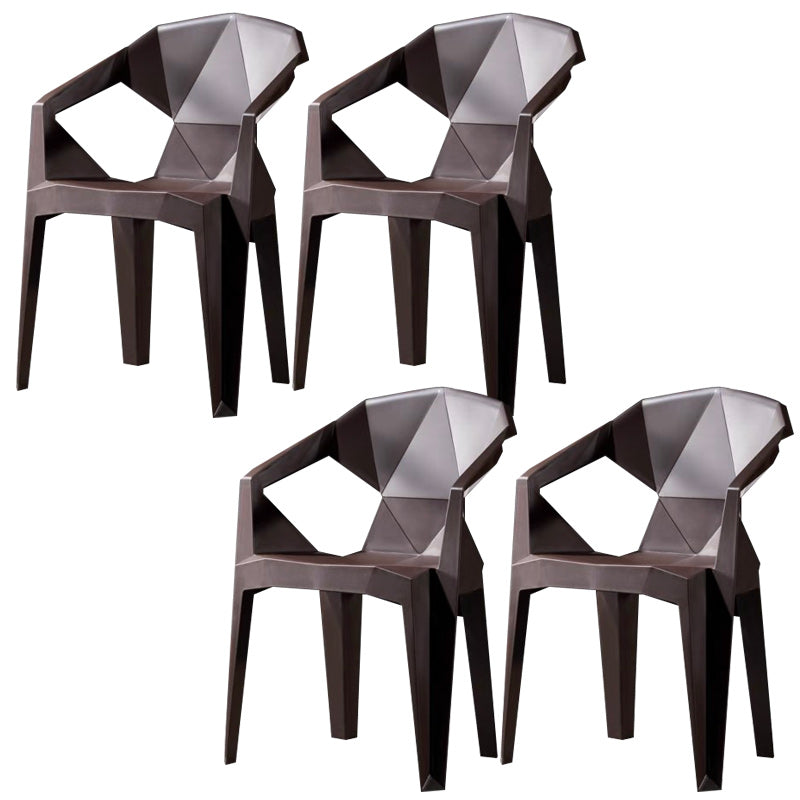 Modern Style Arm Chair Plastic Indoor Stackable Dining Chair