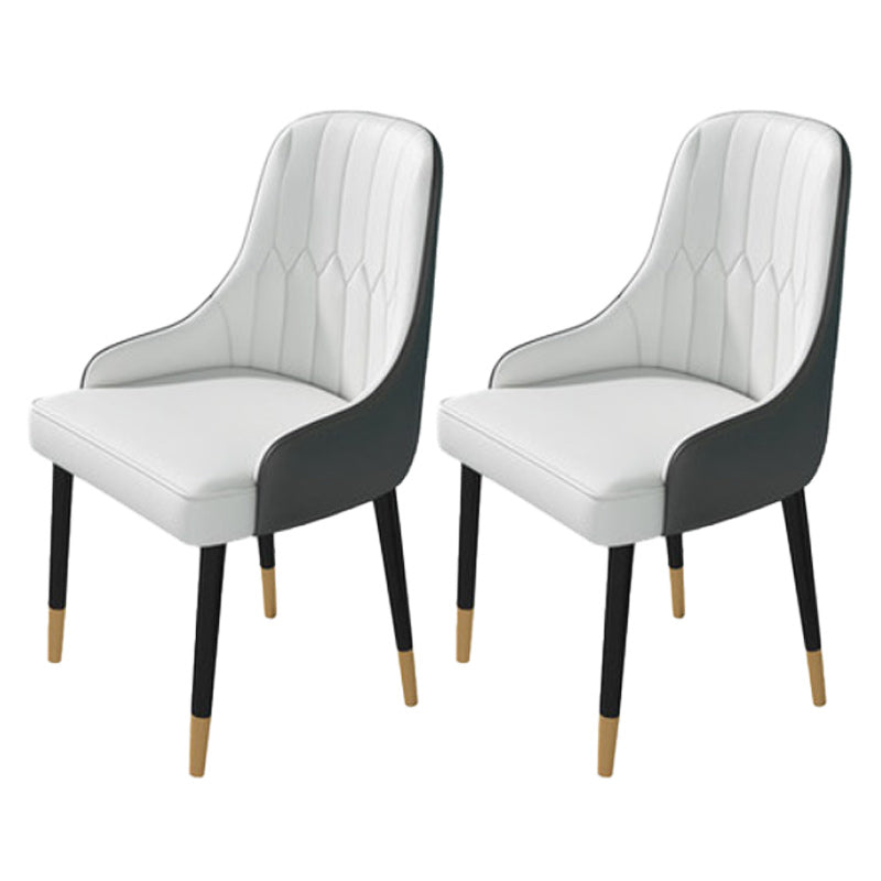 Nordic Dining Room Dining Chairs Armless Faux Leather Kitchen Side Chairs