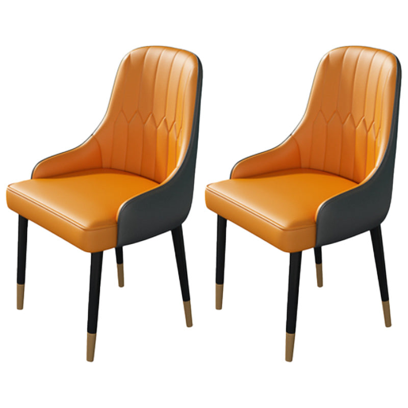 Nordic Dining Room Dining Chairs Armless Faux Leather Kitchen Side Chairs