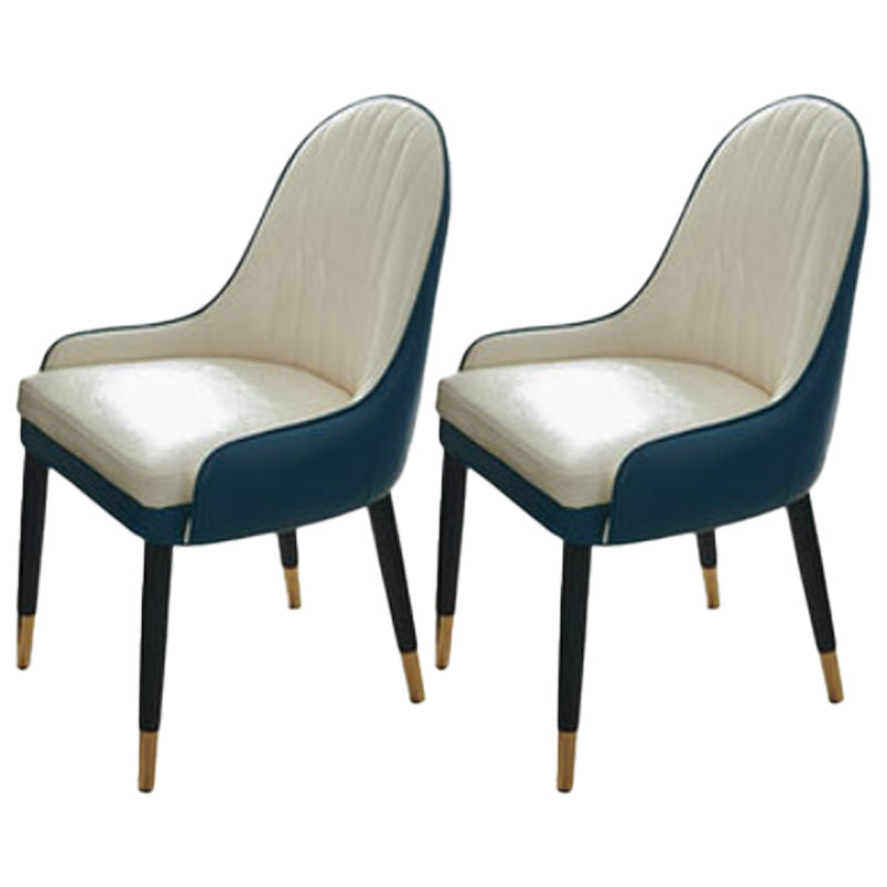 Nordic Dining Room Dining Chairs Armless Faux Leather Kitchen Side Chairs