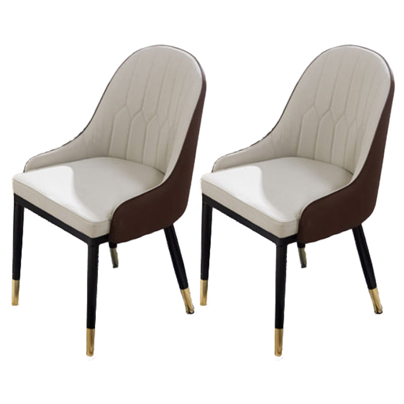 Nordic Dining Room Dining Chairs Armless Faux Leather Kitchen Side Chairs