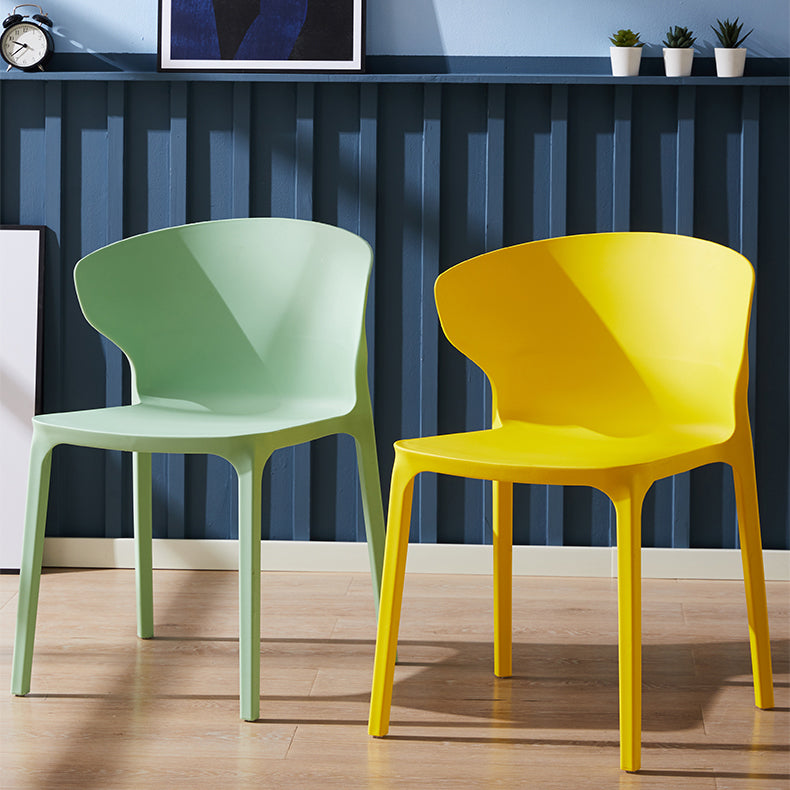 Scandinavian Plastic Side Chair Wingback Kitchen Dining Room Chair