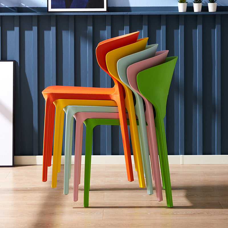 Scandinavian Plastic Side Chair Wingback Kitchen Dining Room Chair