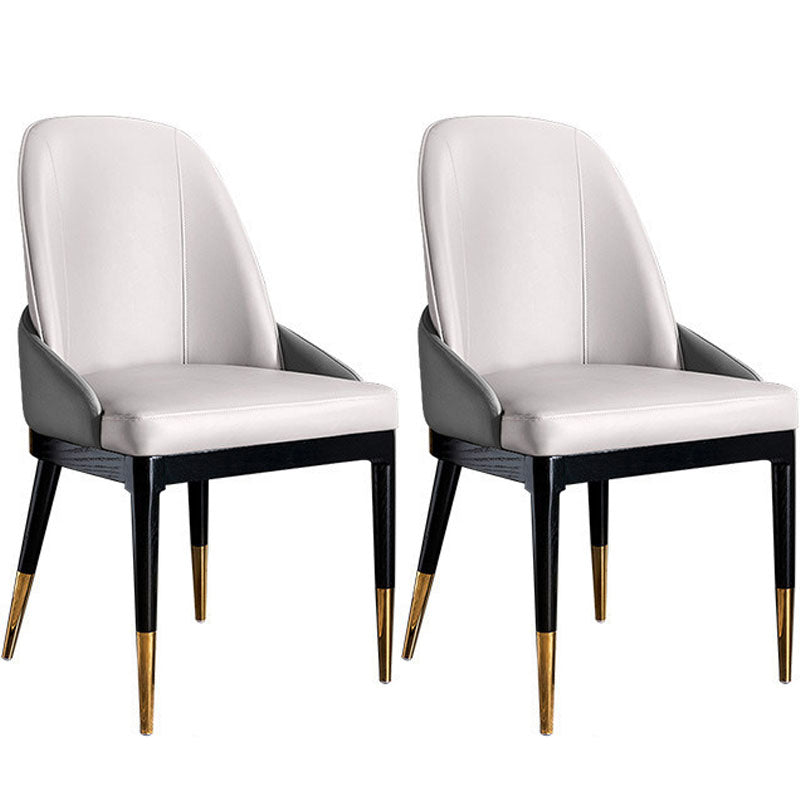 Nordic Dining Room Dining Chairs Armless Faux Leather Kitchen Chairs